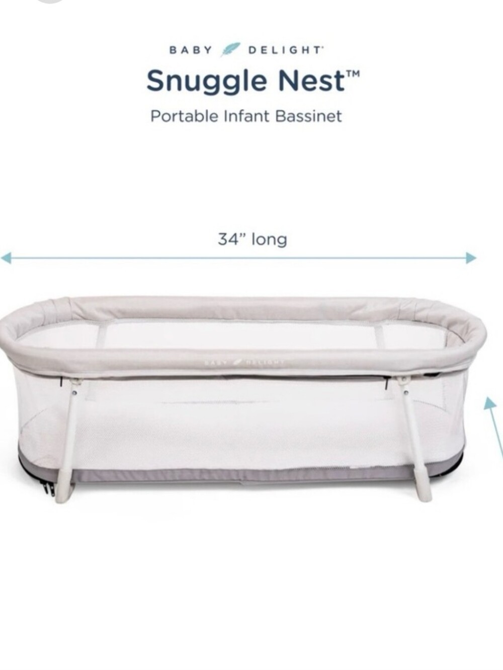 Baby Delight Snuggle Nest Portable Infant Bassinet - BD06420 - Gray New in Box